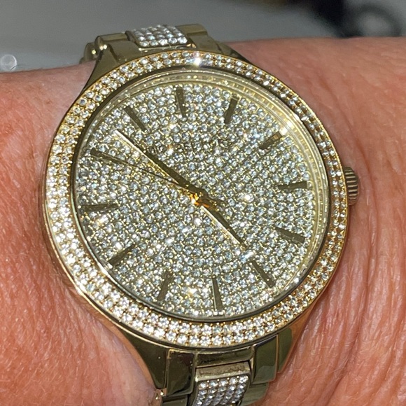 Michael Kors Pave Watch In Gold & Crystals - Picture 4 of 12
